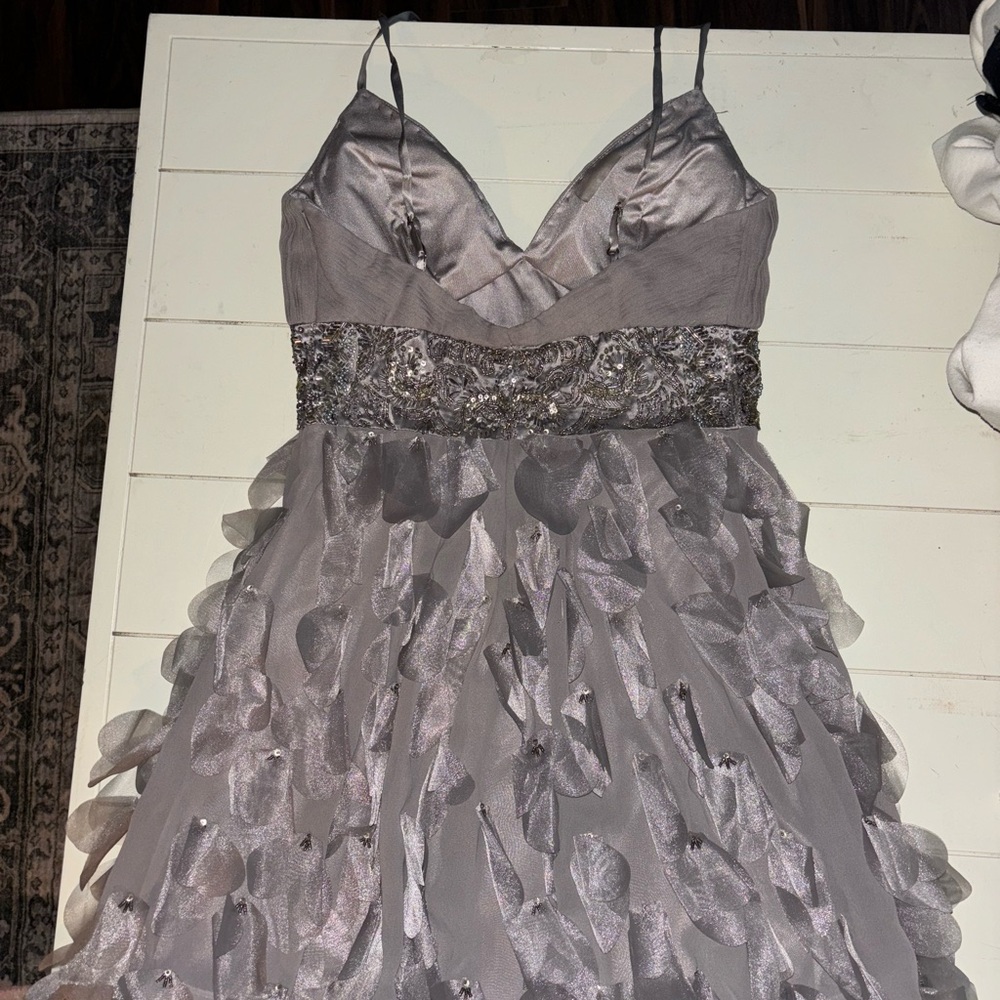 2000s Y2K Vintage Silk Beaded Sue Wong Designer Dress - Picture 3 of 5